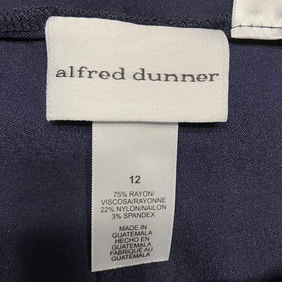 Alfred Dunner Womens 12 Blue Pull On Dress Pants Straight Leg Pockets Stretch - Picture 2 of 5